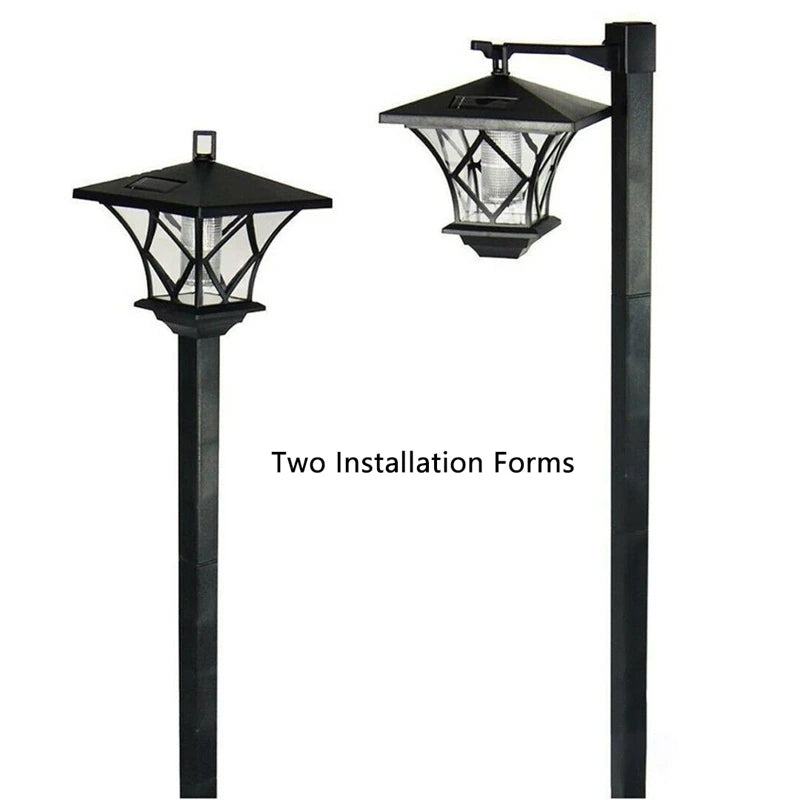 1.5M LED Solar Powered Traditional Garden Lamp Post Lamppost Lantern Light Decor