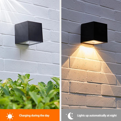 LED Solar Light Outdoor Garden Square Wall Lamp Sunlight Sensor IP65 Waterproof Courtyard Yard Balcony FENCE Decoration Lamps