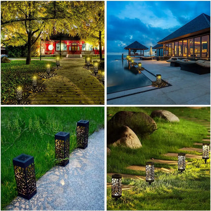 1/2/4/6PCS Outdoor Waterproof Solar Light Beautiful Hollow Lawn Lamp LED Light Sensor Light Garden Floor Plug Decorative Lights