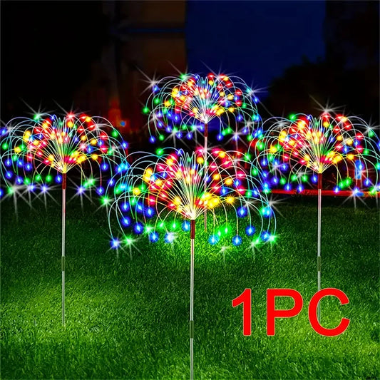 Solar Fireworks LED Light Outdoor Waterproof Solar Light 8 Lighting Modes DIY Starburst Fairy Light Holiday Decorative Lights