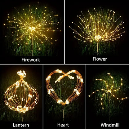 Solar Fireworks LED Light Outdoor Waterproof Solar Light 8 Lighting Modes DIY Starburst Fairy Light Holiday Decorative Lights