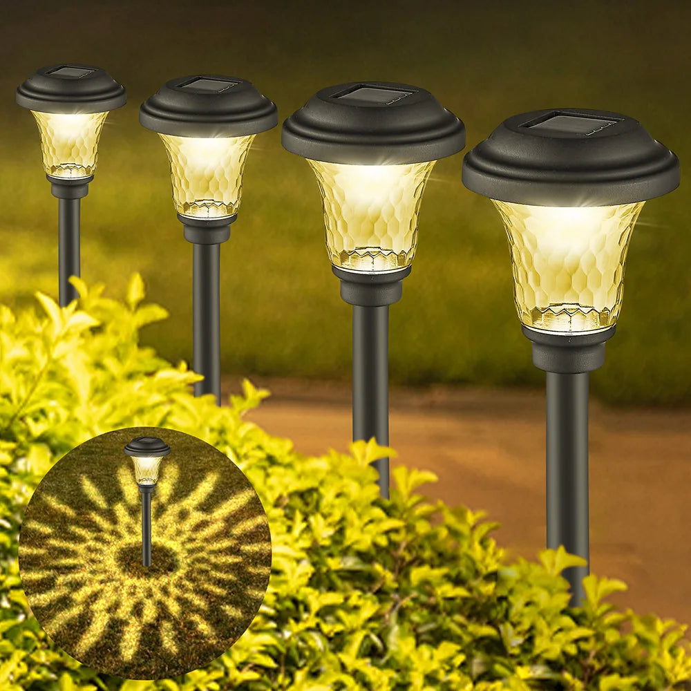 Solar Outdoor Lights New Garden Lamps Powered Waterproof Landscape Path for Yard Backyard Lawn Patio Decorative LED Lighting