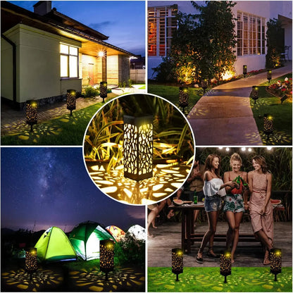 1/2/4/6PCS Outdoor Waterproof Solar Light Beautiful Hollow Lawn Lamp LED Light Sensor Light Garden Floor Plug Decorative Lights