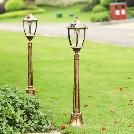 Aluminum Post Decorative Bollard Lawn Outdoor Landscape 3w Led Solar Garden Lamp Waterproof Patio Pathway Solar Garden Lights