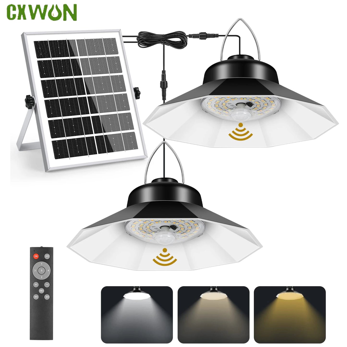 Solar Pendant Lights with Sensor Shed Lamp Indoor Remote Daytime Available for Barn Garage Solar Powered Outdoor Light