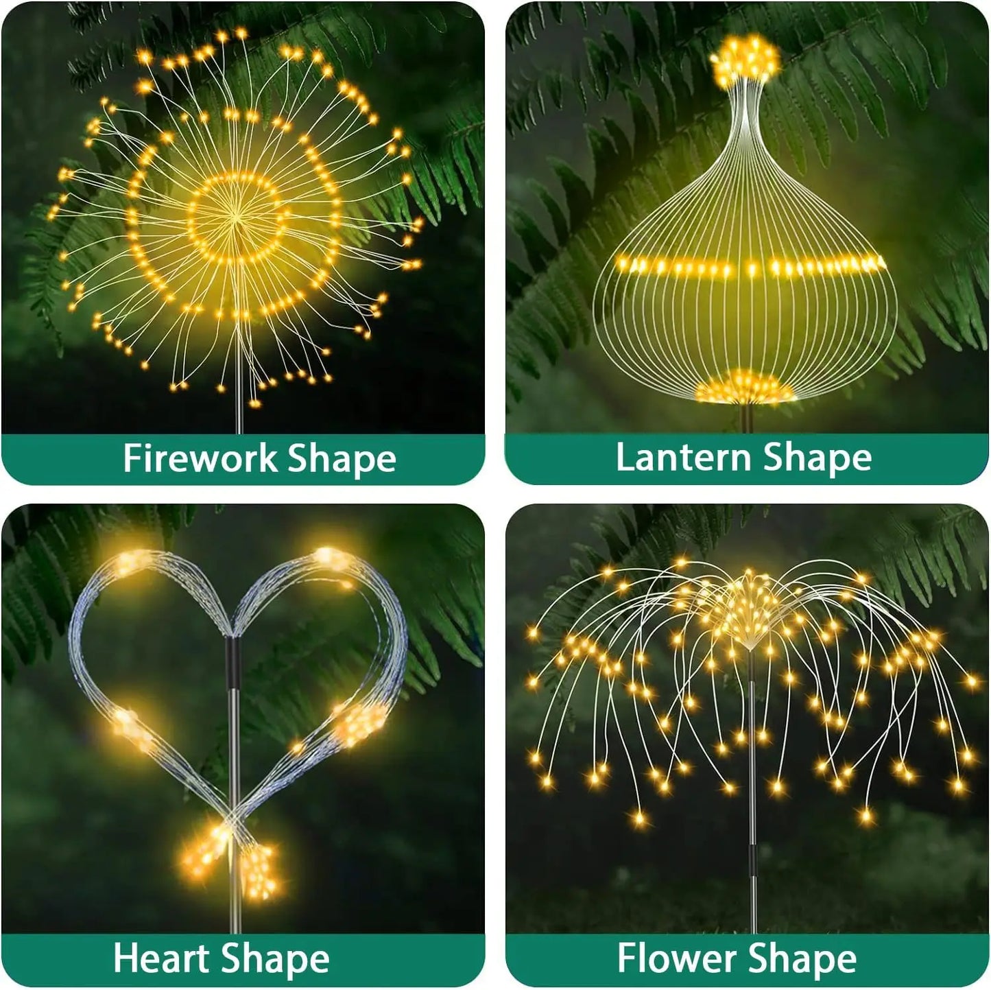 Outdoor Solar Decorative Firework Lights Solar Lights Outdoor Waterproof Patio Lights Yard Flowerbed Pathway Wedding Christmas Decor