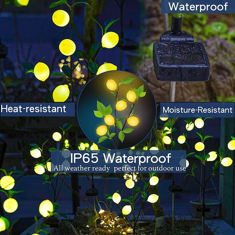 Outdoor Solar Lemon Light Lawn Courtyard View Garden Park Party View Atmosphere LED Entrance Festival Fruit Decorative Lamp