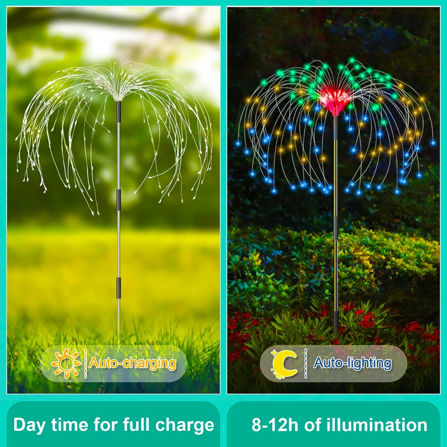 Outdoor Solar Decorative Firework Lights Solar Lights Outdoor Waterproof Patio Lights Yard Flowerbed Pathway Wedding Christmas Decor