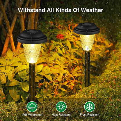 Solar Outdoor Lights New Garden Lamps Powered Waterproof Landscape Path for Yard Backyard Lawn Patio Decorative LED Lighting