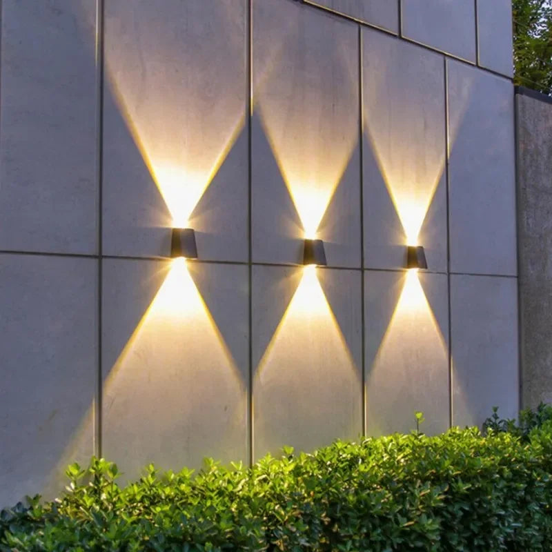 New LED Outdoor Solar Wall Light Garden Villa Courtyard Porch  Landscape Decorative Lamp Up And Down Luminous Wall Washer Lights