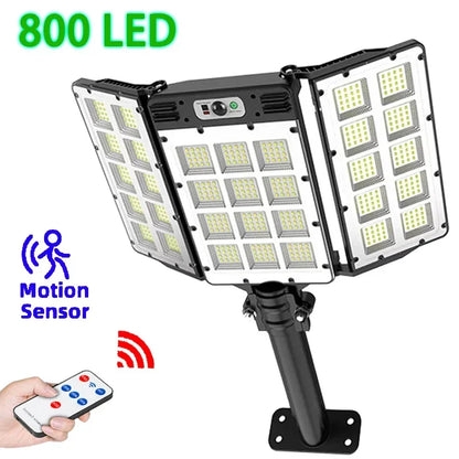 800 LED Powerful Outdoor Solar Street Lights Panel External Waterproof Motion Sensor Street Lamp Lighting Garden Yard