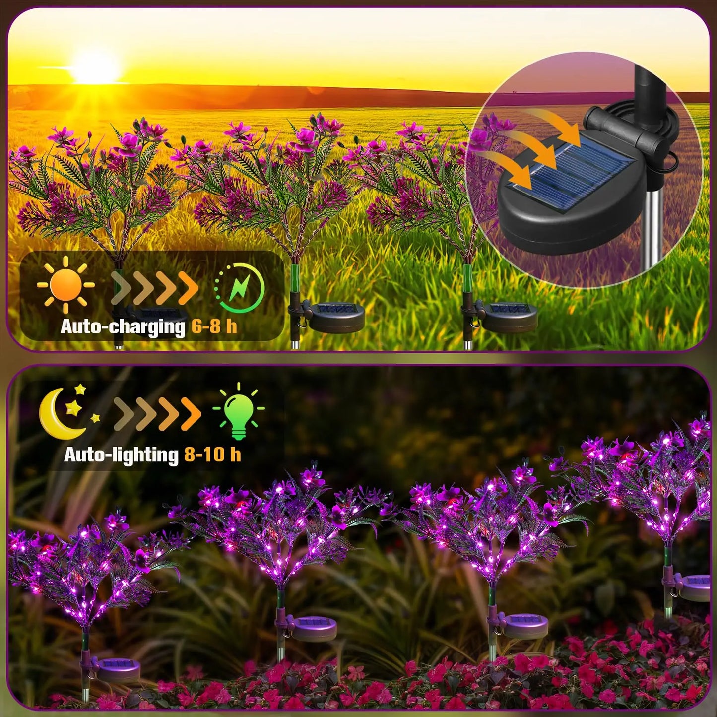 1pc Solar Garden Light Phalaenopsis Flower Light LED Orchids Yard Decorative Lamp Outdoor Garden Lawn Pathway Patio Decoration