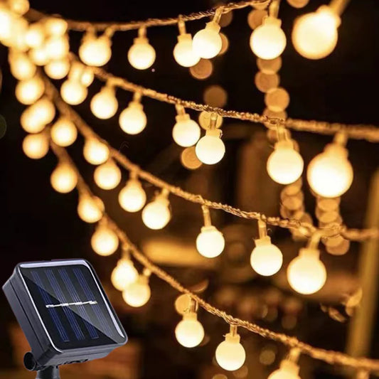 Solar Outdoor String Decorative Lights 200 LED Crystal Ball Waterproof Solar Globe Lights for Garden Patio Holiday Party Outdoor Decor