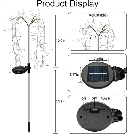 Solar Firefly Lights Outdoor 160 LED Fairy Swaying Solar Firefly Lights Waterproof Decorative Landscape Lamp Swaying Solar