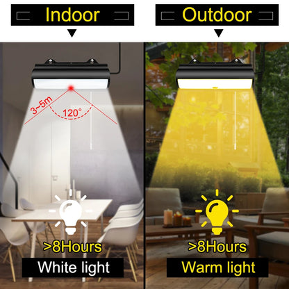 Outdoor Solar Pendant Light with Motion Detector Waterproof 4 Modes Lighting Garden Lamp  LED Floodlight Remote Shed Lights