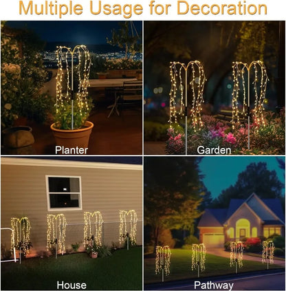 Solar Firefly Lights Outdoor 160 LED Fairy Swaying Solar Firefly Lights Waterproof Decorative Landscape Lamp Swaying Solar