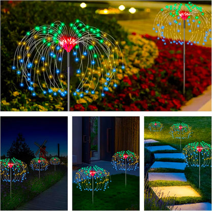 Outdoor Solar Decorative Firework Lights Solar Lights Outdoor Waterproof Patio Lights Yard Flowerbed Pathway Wedding Christmas Decor