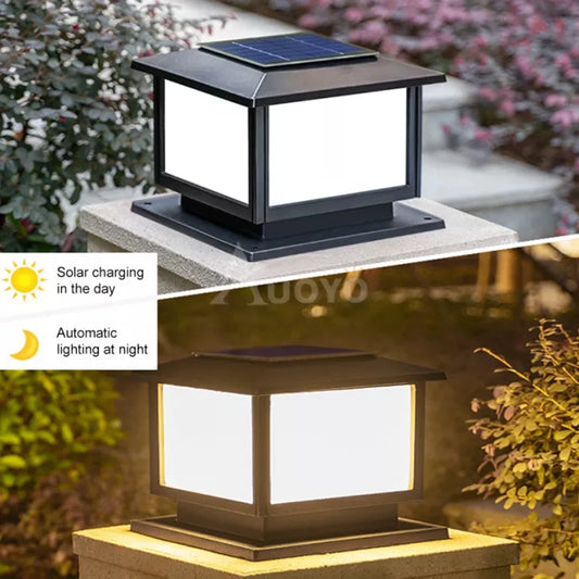 Nordic Solar LED Post Lights Solar Powered Fence Street Light IP65 Waterproof Landscape Pillar Lamp Garden Christmas Decoration