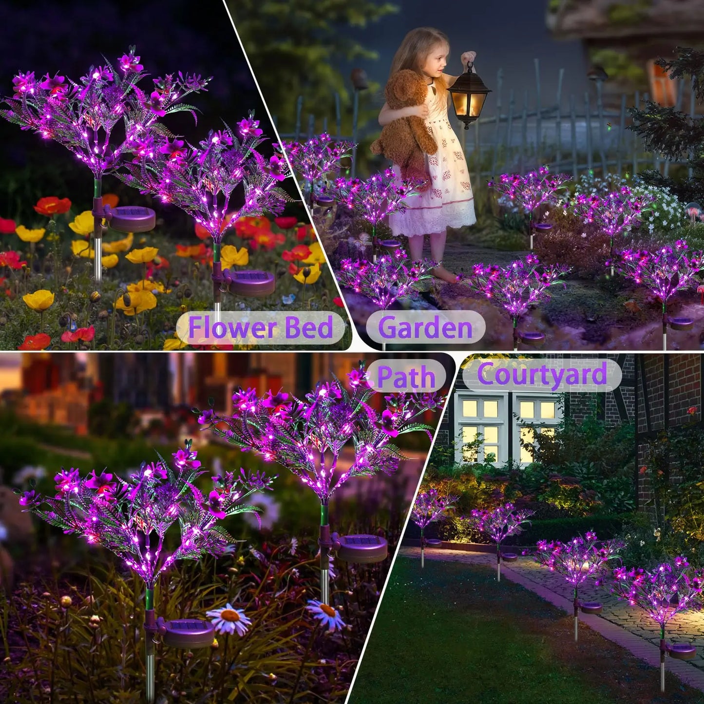 1pc Solar Garden Light Phalaenopsis Flower Light LED Orchids Yard Decorative Lamp Outdoor Garden Lawn Pathway Patio Decoration