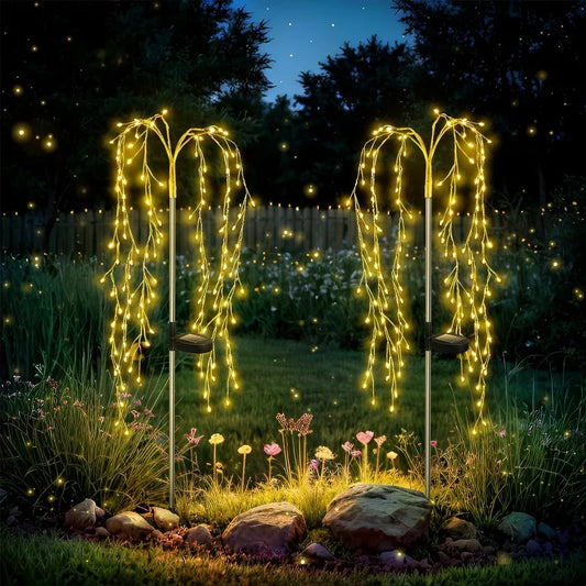 Solar Firefly Lights Outdoor 160 LED Fairy Swaying Solar Firefly Lights Waterproof Decorative Landscape Lamp Swaying Solar