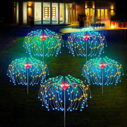 Outdoor Solar Decorative Firework Lights Solar Lights Outdoor Waterproof Patio Lights Yard Flowerbed Pathway Wedding Christmas Decor