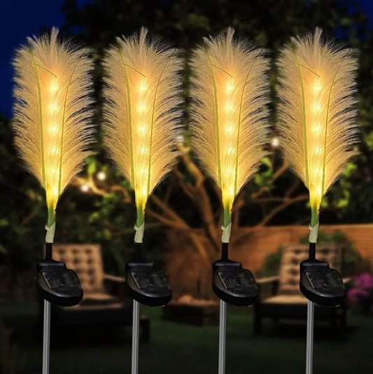 1Pc/2Pcs Solar Lights Decorative Swaying Reed Lights for Pathway Yard Walkway Patio Decoration- Patio, Yard