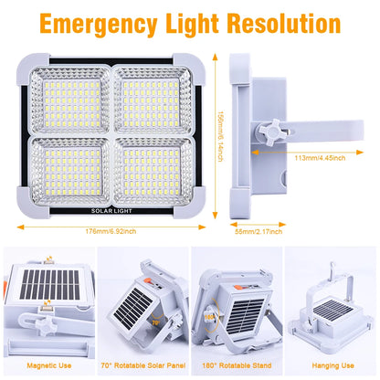 RECHARGEABLE 200W SOLAR FLOODLIGHT OUTDOOR LAMPS