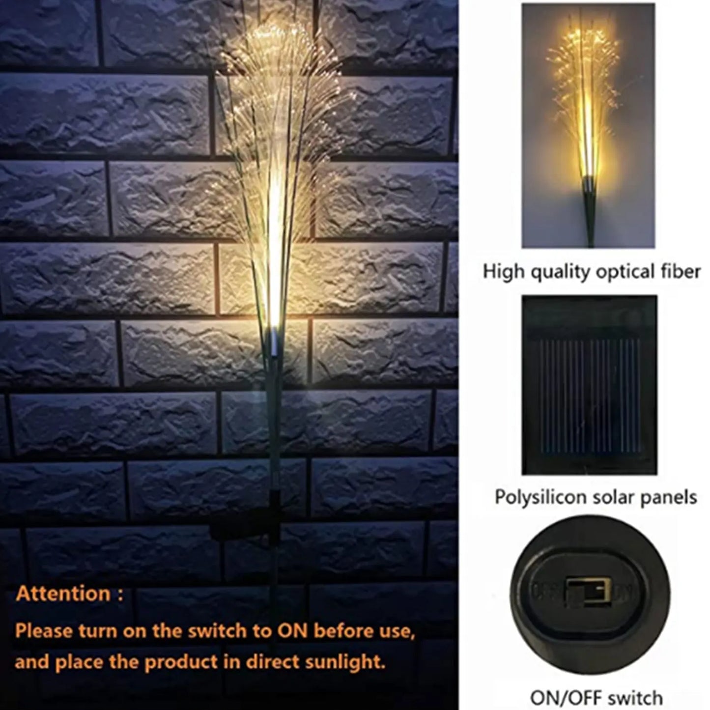 LED Solar Garden Lights Luminous Reed Lights Outdoor Decorative Solar Powered Flower Light Christmas Lights for Yard Lawn Garden