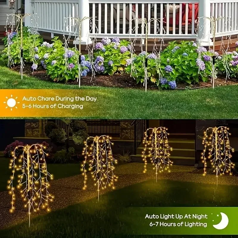 Solar Firefly Lights Outdoor 160 LED Fairy Swaying Solar Firefly Lights Waterproof Decorative Landscape Lamp Swaying Solar