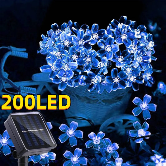 Solar Garden Decorative Lights Outdoor Solar Flower String Lights Solar Outdoor Lights Waterproof Flower Lights Garden Decoration Outdoor