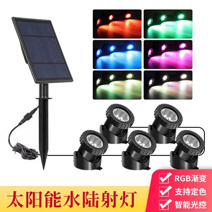 Solar Decorative Underwater Lights Outdoor RGB Waterproof Garden Pool Yard Landscape Spotlights Pond Aquarium Fish Tank Decor Solar Lamp