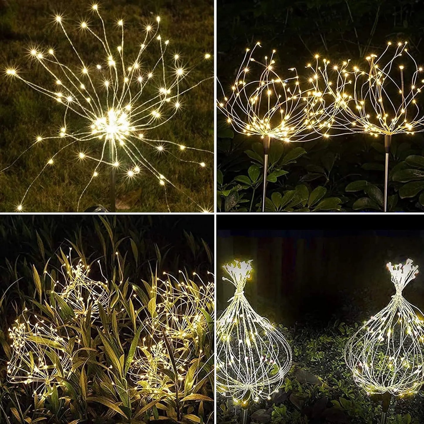 LED Solar Lights 200LEDs IP65 Waterproof for Christmas Pathway Parties Garden Decorative Outdoors Fireworks Lights Lawn Lamps