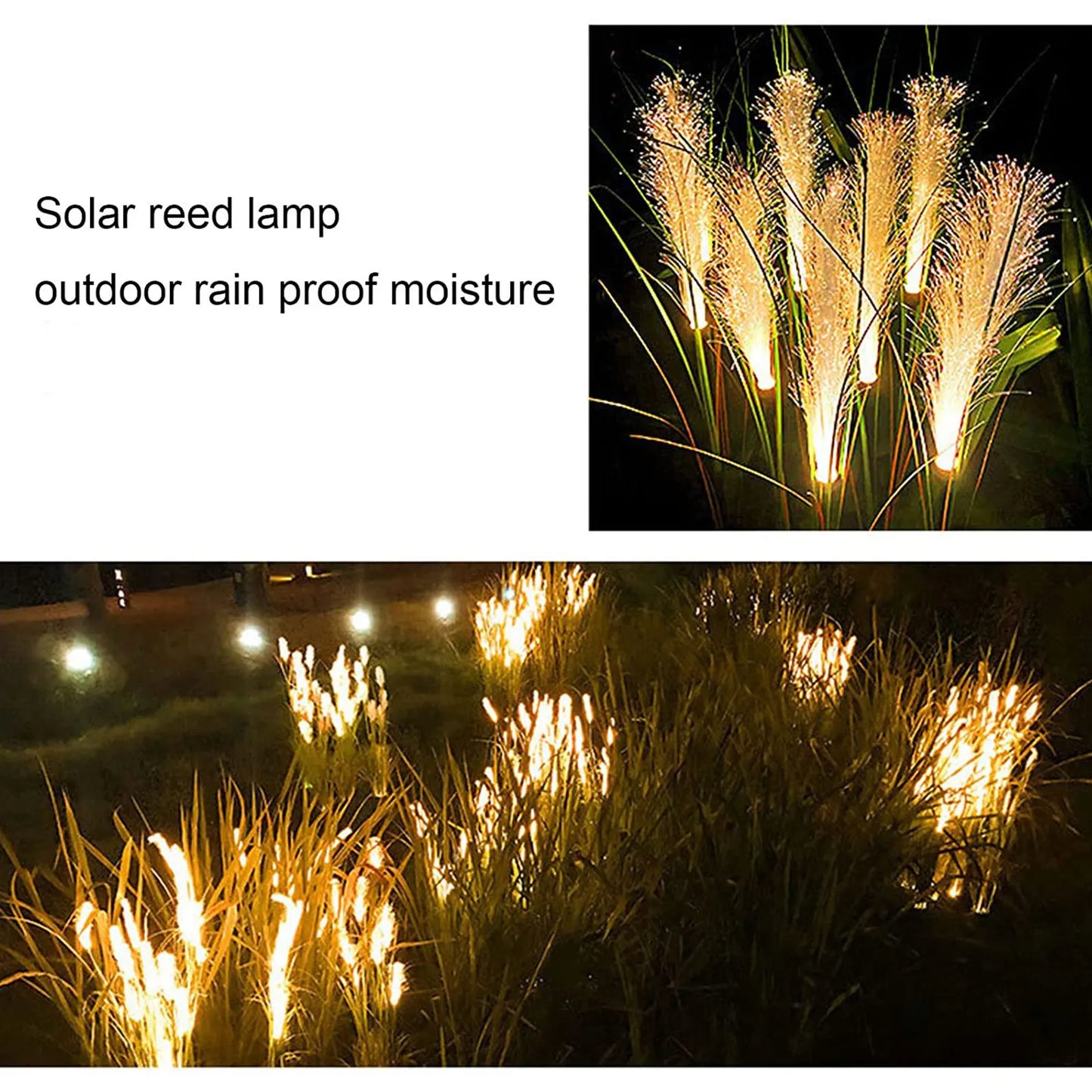 LED Solar Garden Lights Luminous Reed Lights Outdoor Decorative Solar Powered Flower Light Christmas Lights for Yard Lawn Garden