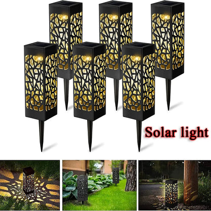 1/2/4/6PCS Outdoor Waterproof Solar Light Beautiful Hollow Lawn Lamp LED Light Sensor Light Garden Floor Plug Decorative Lights