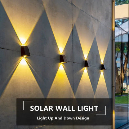 New LED Outdoor Solar Wall Light Garden Villa Courtyard Porch  Landscape Decorative Lamp Up And Down Luminous Wall Washer Lights