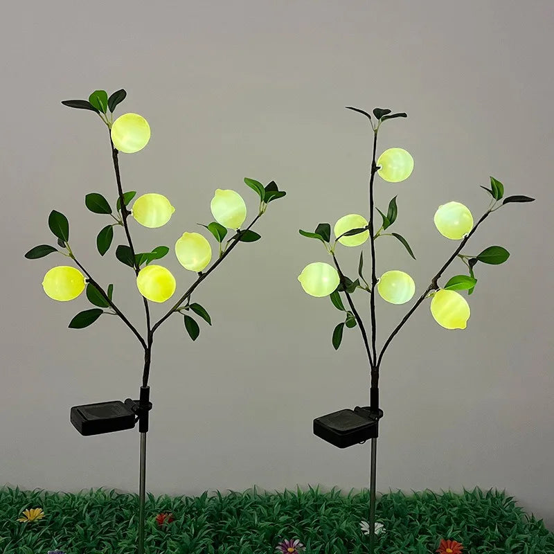 Outdoor Solar Lemon Light Lawn Courtyard View Garden Park Party View Atmosphere LED Entrance Festival Fruit Decorative Lamp