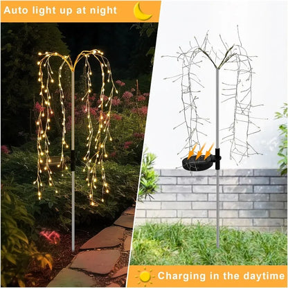 Solar Firefly Lights Outdoor 160 LED Fairy Swaying Solar Firefly Lights Waterproof Decorative Landscape Lamp Swaying Solar