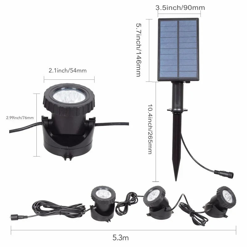 Solar Decorative Underwater Lights Outdoor RGB Waterproof Garden Pool Yard Landscape Spotlights Pond Aquarium Fish Tank Decor Solar Lamp