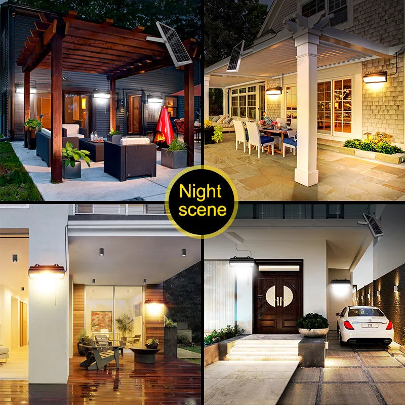 Outdoor Solar Pendant Light with Motion Detector Waterproof 4 Modes Lighting Garden Lamp  LED Floodlight Remote Shed Lights