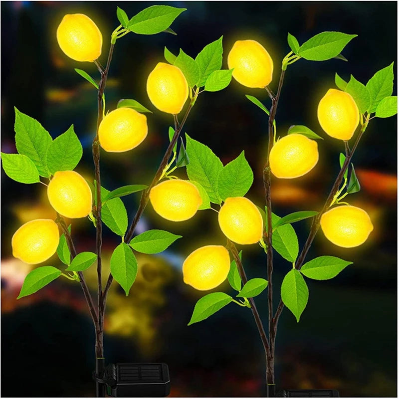 Outdoor Solar Lemon Light Lawn Courtyard View Garden Park Party View Atmosphere LED Entrance Festival Fruit Decorative Lamp