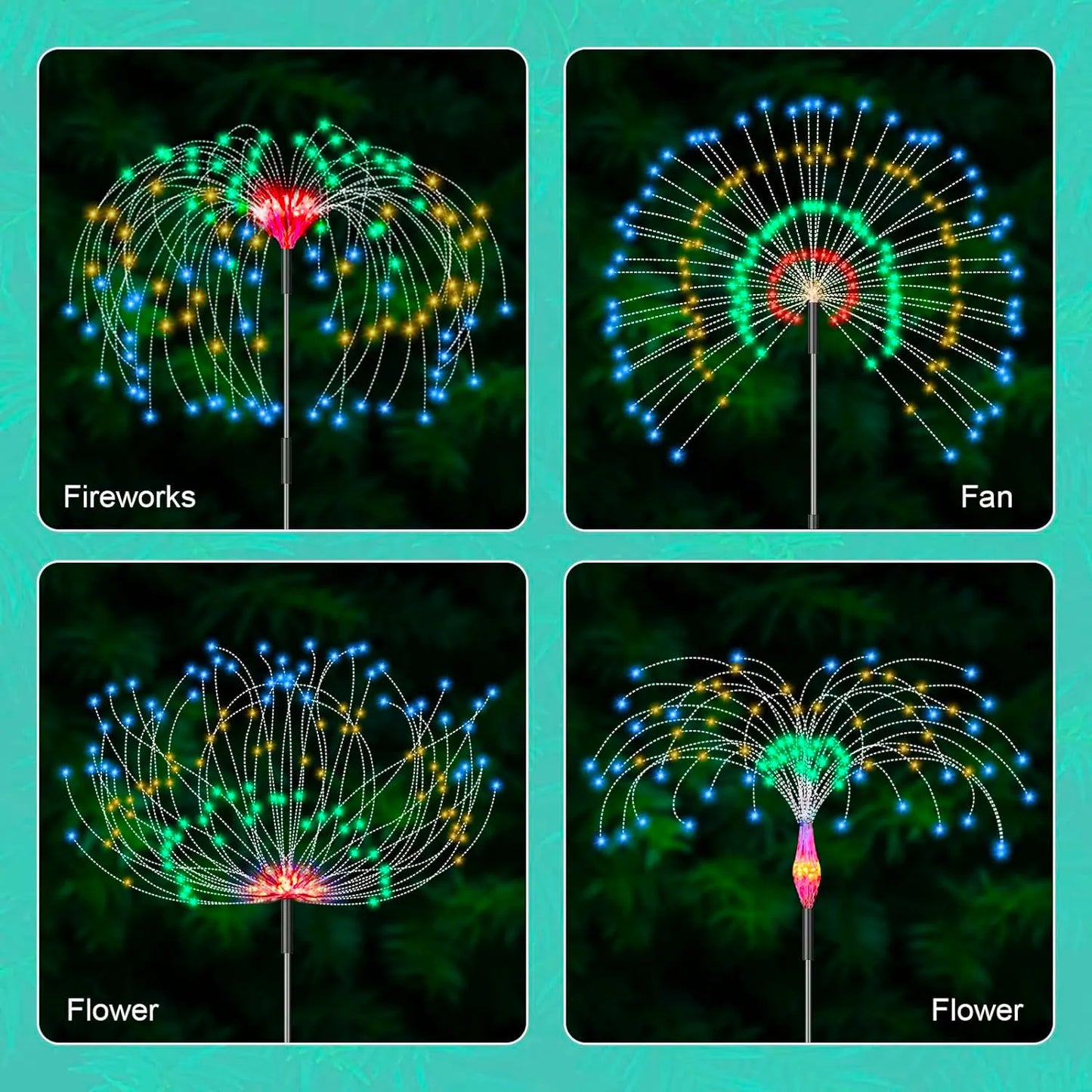 Outdoor Solar Decorative Firework Lights Solar Lights Outdoor Waterproof Patio Lights Yard Flowerbed Pathway Wedding Christmas Decor