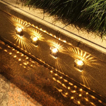 4pcs Solar Lights Up Down Wall Decorative Sconce Light Outdoor Backyard Deck Fence Post Lamp