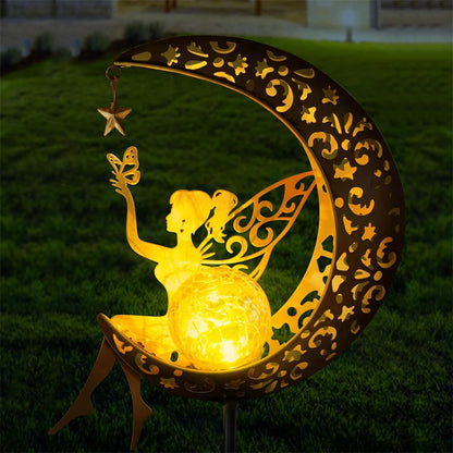 Fairy Solar Lights Outdoor Garden Decorative Lamp with Warm Light Waterproof Metal Decoration for Patio, Pathway or Yard Decor