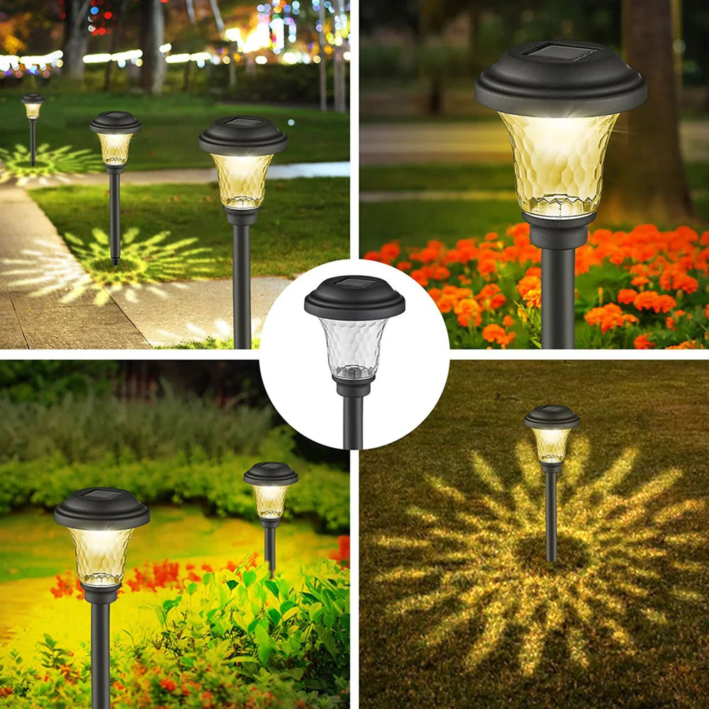 Solar Outdoor Lights New Garden Lamps Powered Waterproof Landscape Path for Yard Backyard Lawn Patio Decorative LED Lighting