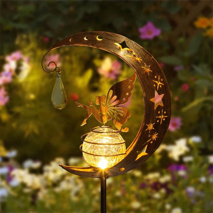 Fairy Solar Lights Outdoor Garden Decorative Lamp with Warm Light Waterproof Metal Decoration for Patio, Pathway or Yard Decor