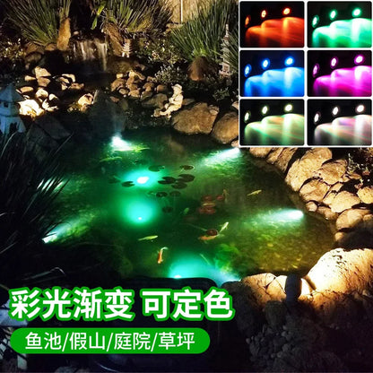 Solar Decorative Underwater Lights Outdoor RGB Waterproof Garden Pool Yard Landscape Spotlights Pond Aquarium Fish Tank Decor Solar Lamp